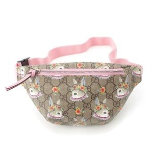 Gucci Unicorn Print Belt Bag - Pink and Tan